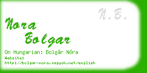 nora bolgar business card